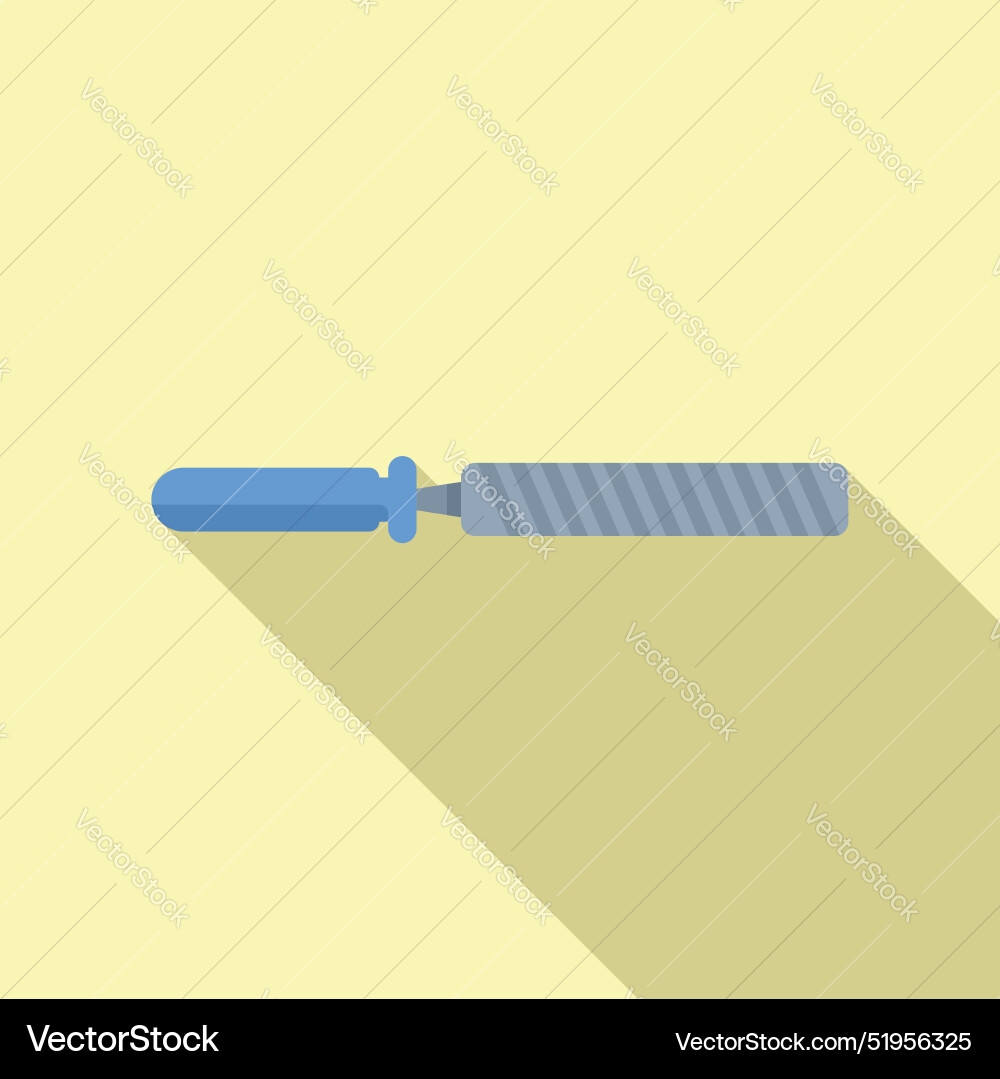 Metalwork file tool with blue handle for shaping Metalwork file tool with blue handle for shaping vector image