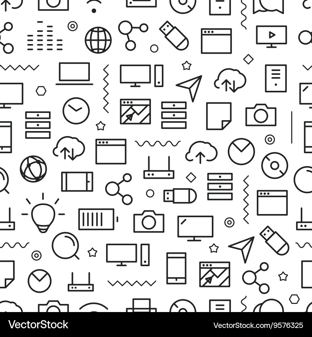 Modern Line Icon Pattern vector image