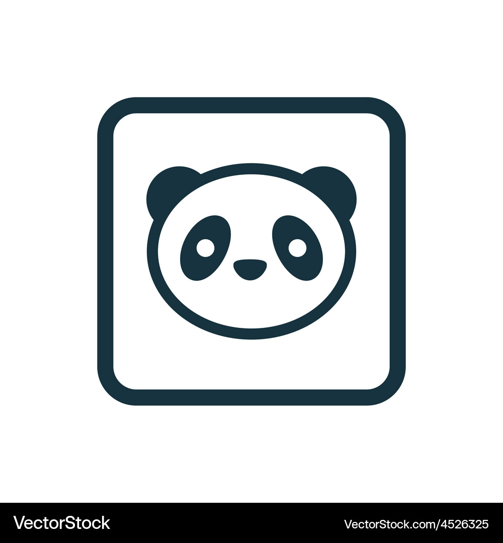 Panda icon rounded squares button Vector Image