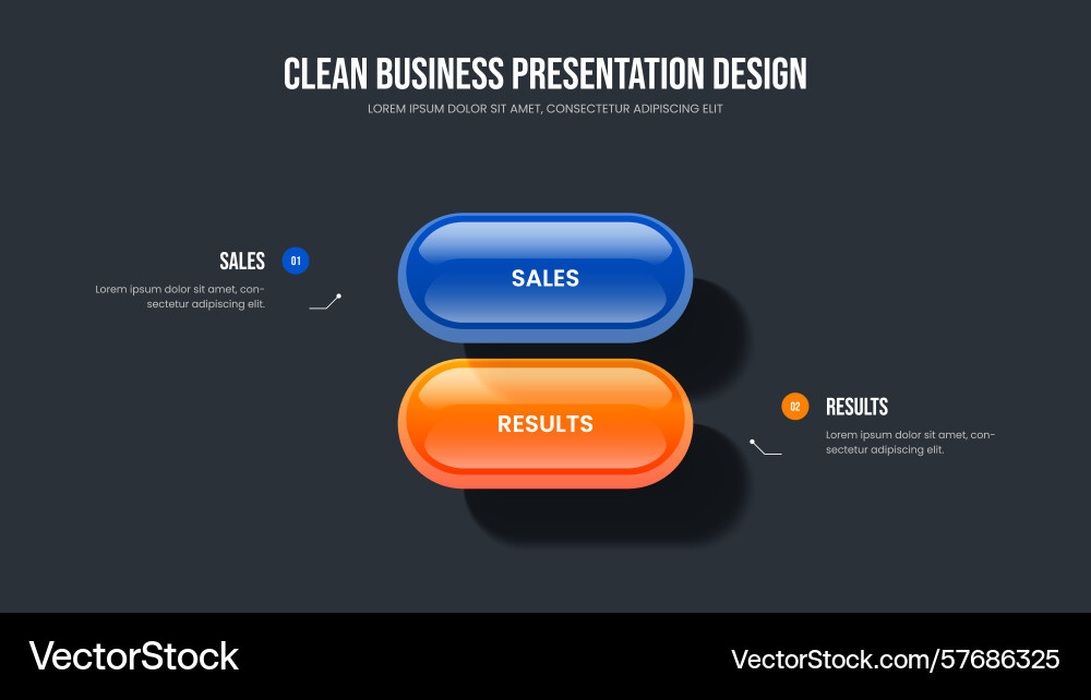 Project strategy 2 step diagram presentation Vector Image