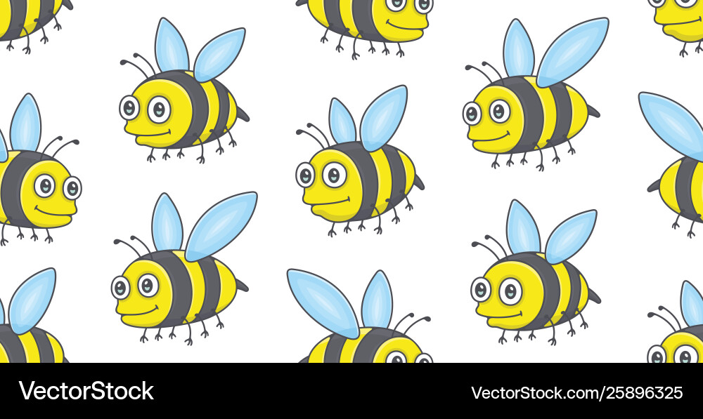 Seamless pattern with bees Vector Image