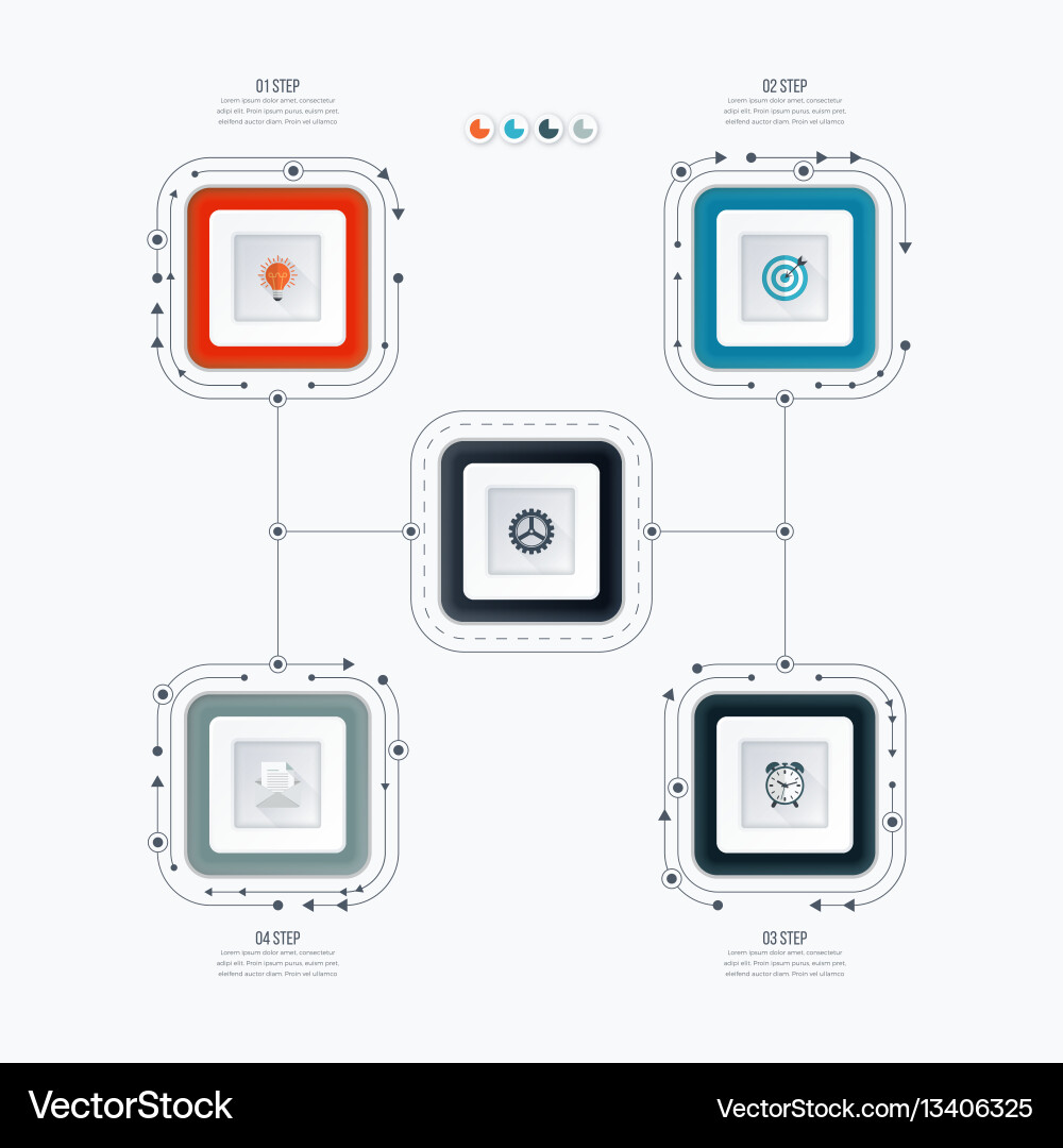 Workflow & Diagram Template – Square Options vector image