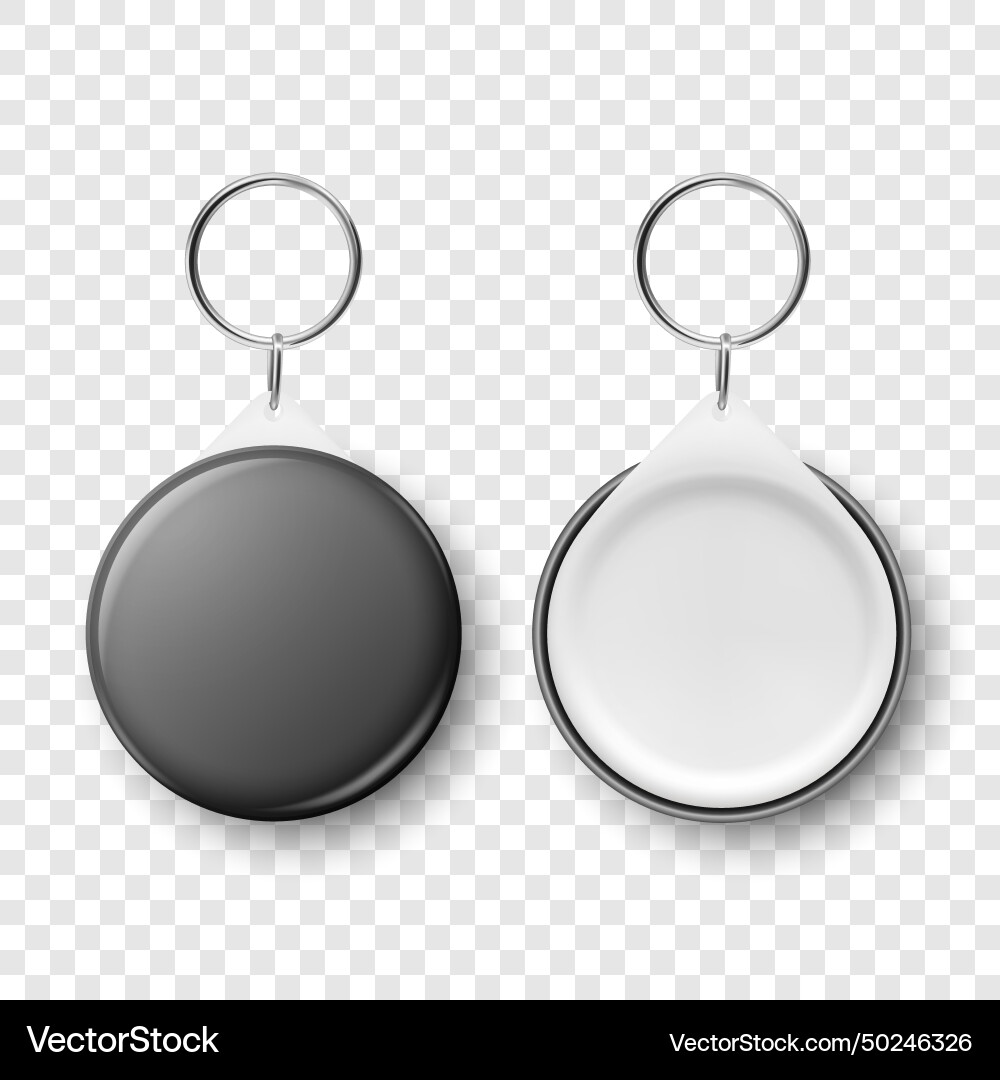 3d realistic black blank round button badge Vector Image