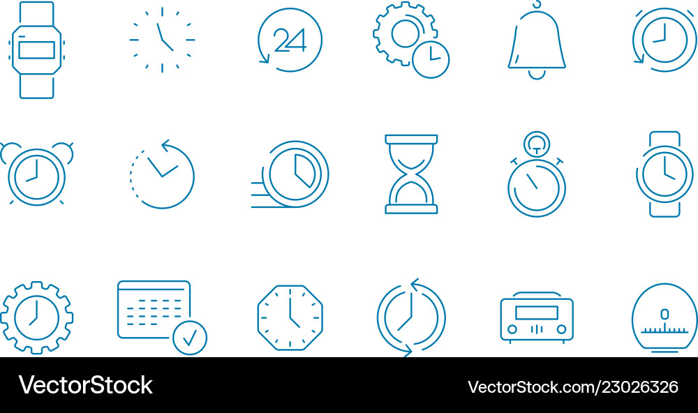 Clock pictograph set fast time management computer Clock pictograph set fast time management computer vector image