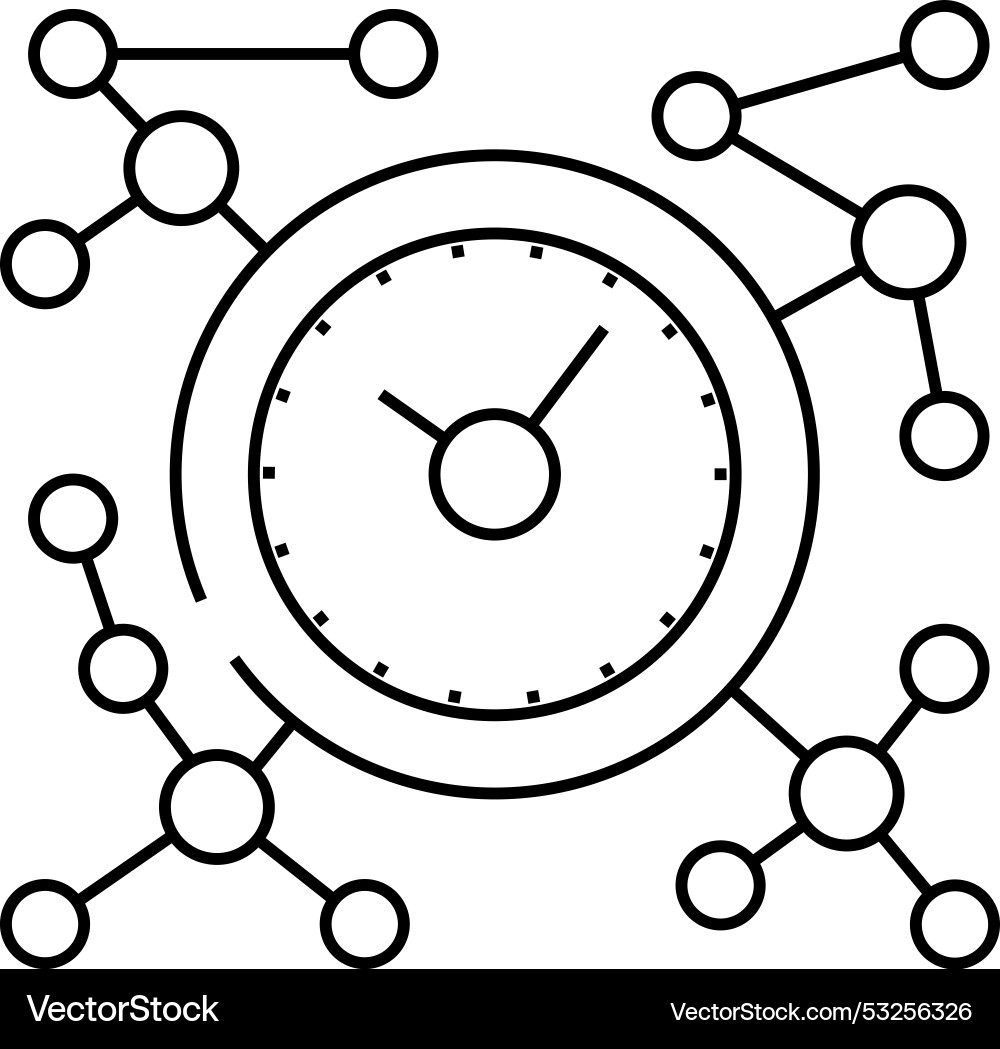 Distribution of time across projects line icon Distribution of time across projects line icon vector image