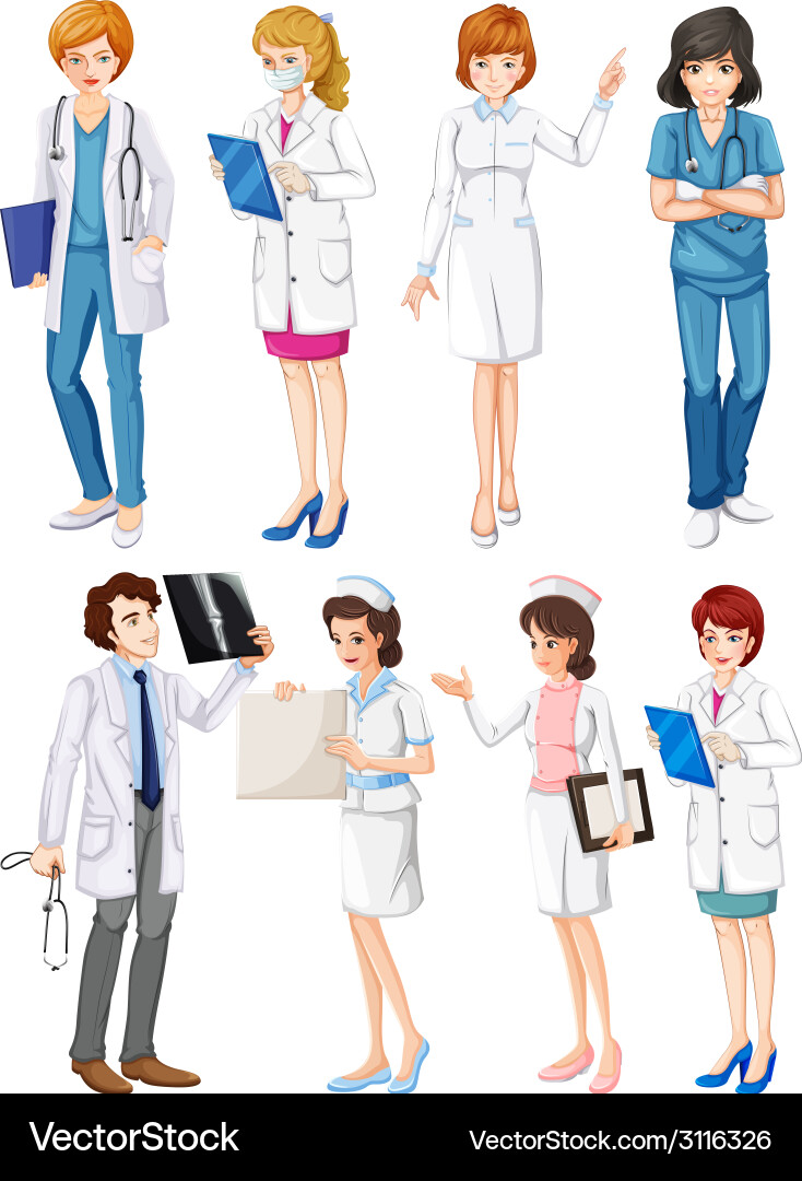 Doctors and nurses Royalty Free Vector Image - VectorStock