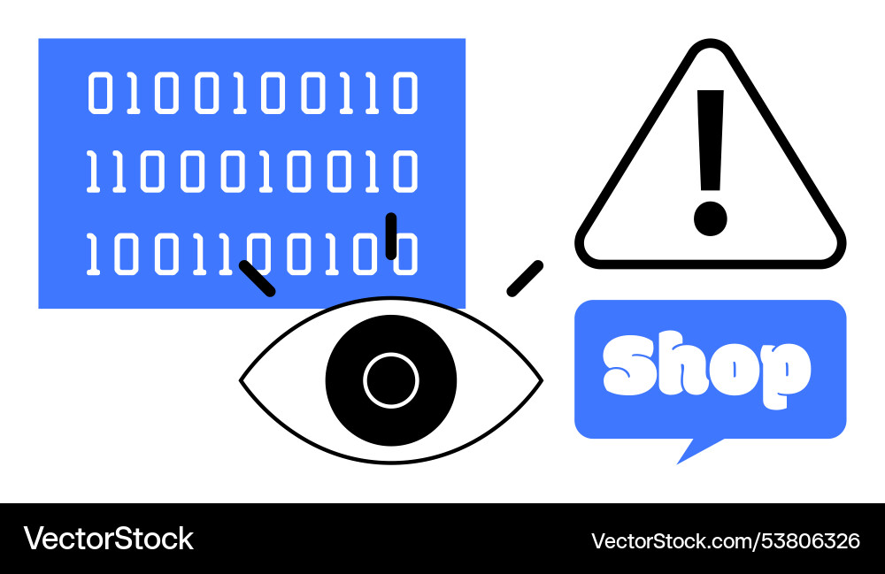E-commerce security and data monitoring concept E-commerce security and data monitoring concept vector image