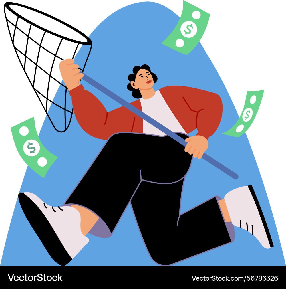 Flat style depicting a character chas Vector Image