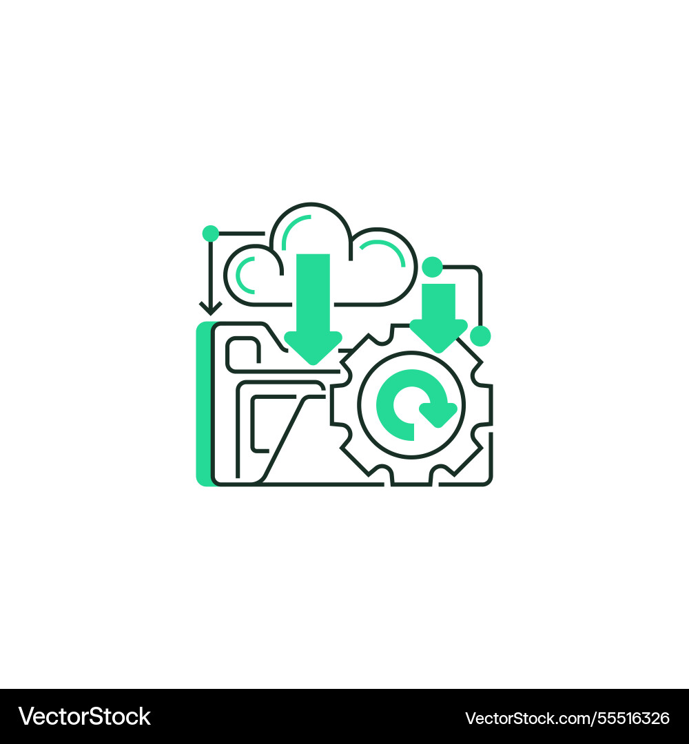 Restore data line icon linear style sign Restore data line icon linear style sign vector image