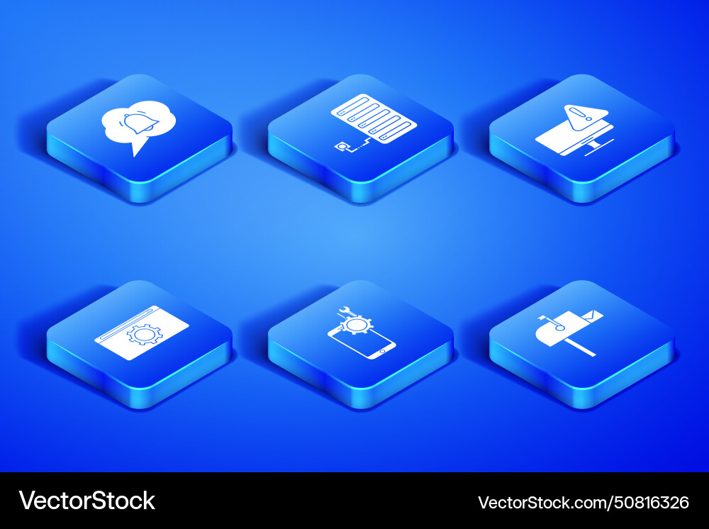 Set open mail box speech bubble chat notification Set open mail box speech bubble chat notification vector image