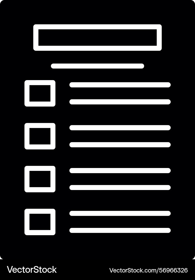 Task list glyph style icon design Vector Image