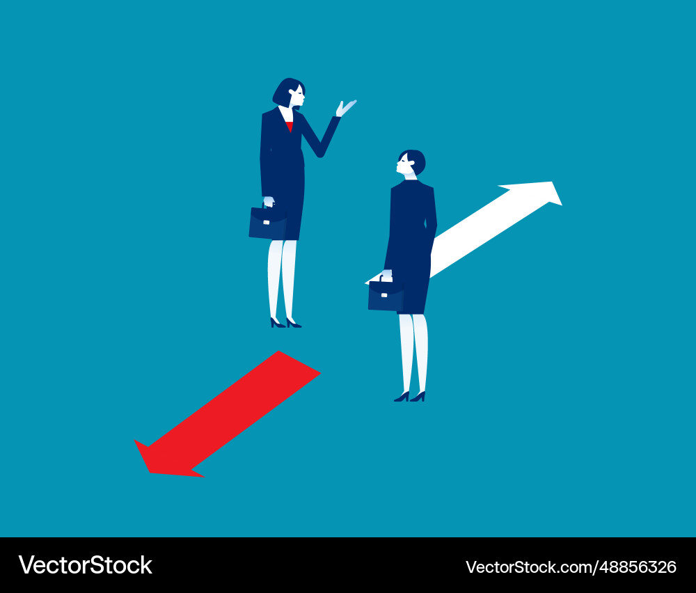 Two business person discuss the direction Two business person discuss the direction vector image