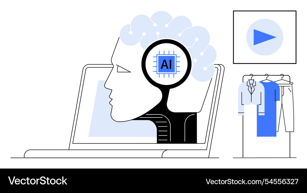 Ai integration across various fields depicted via Ai integration across various fields depicted via vector image