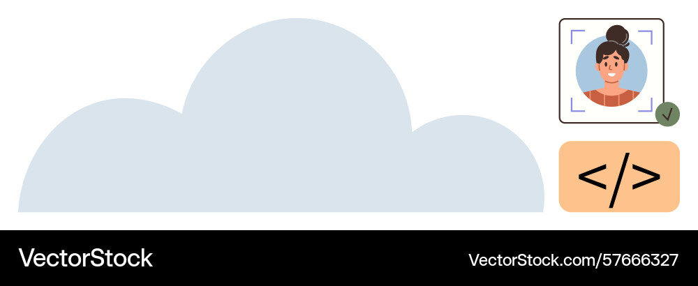 Cloud storage concept with user identification Vector Image