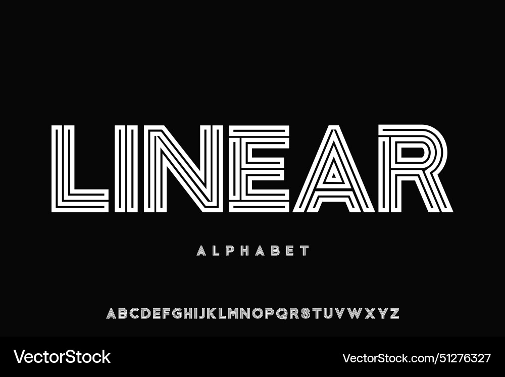 Display alphabet font suitable for headline Display alphabet font suitable for headline vector image