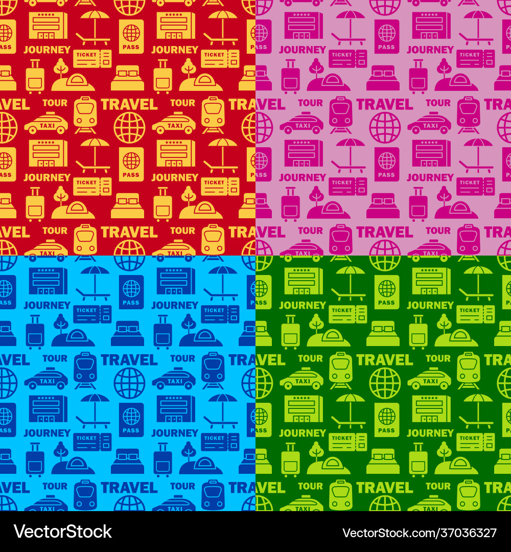 Journey seamless patterns Journey seamless patterns vector image