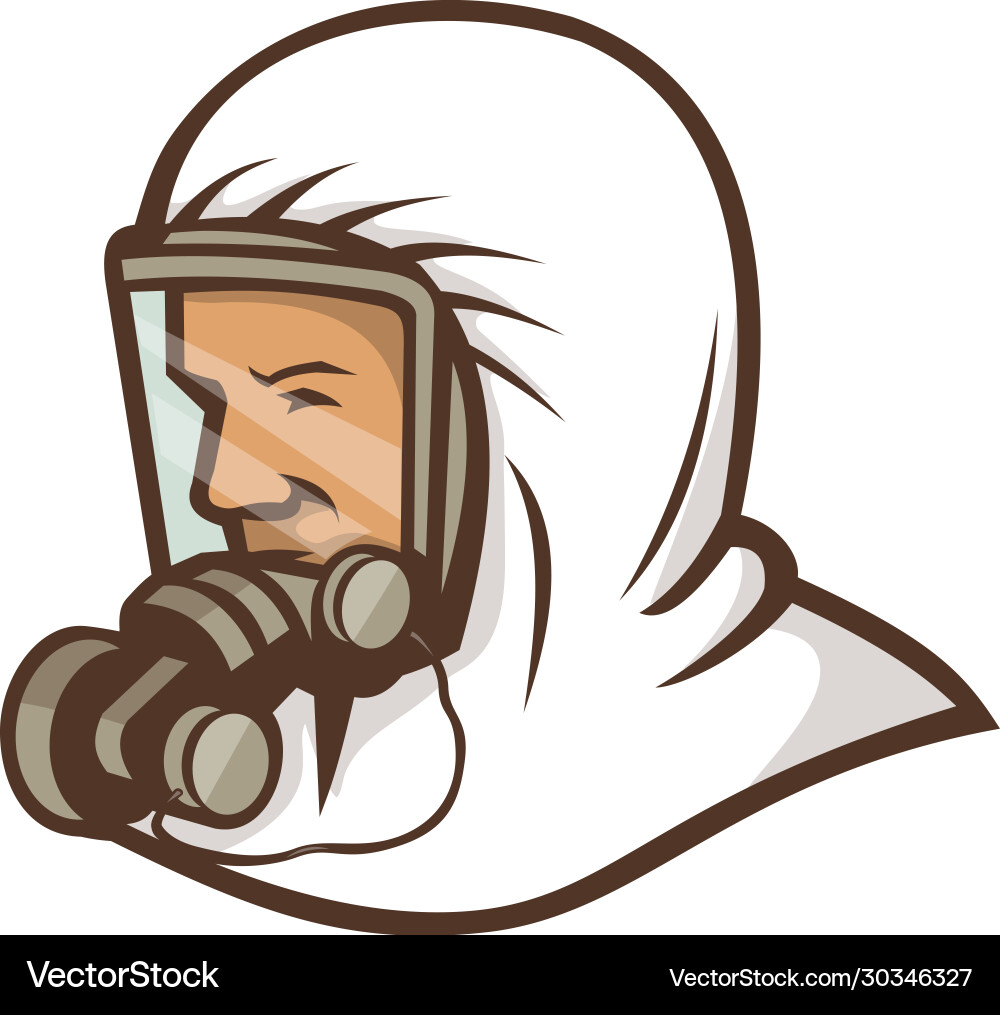 Medical professional wearing face mask mascot vector image