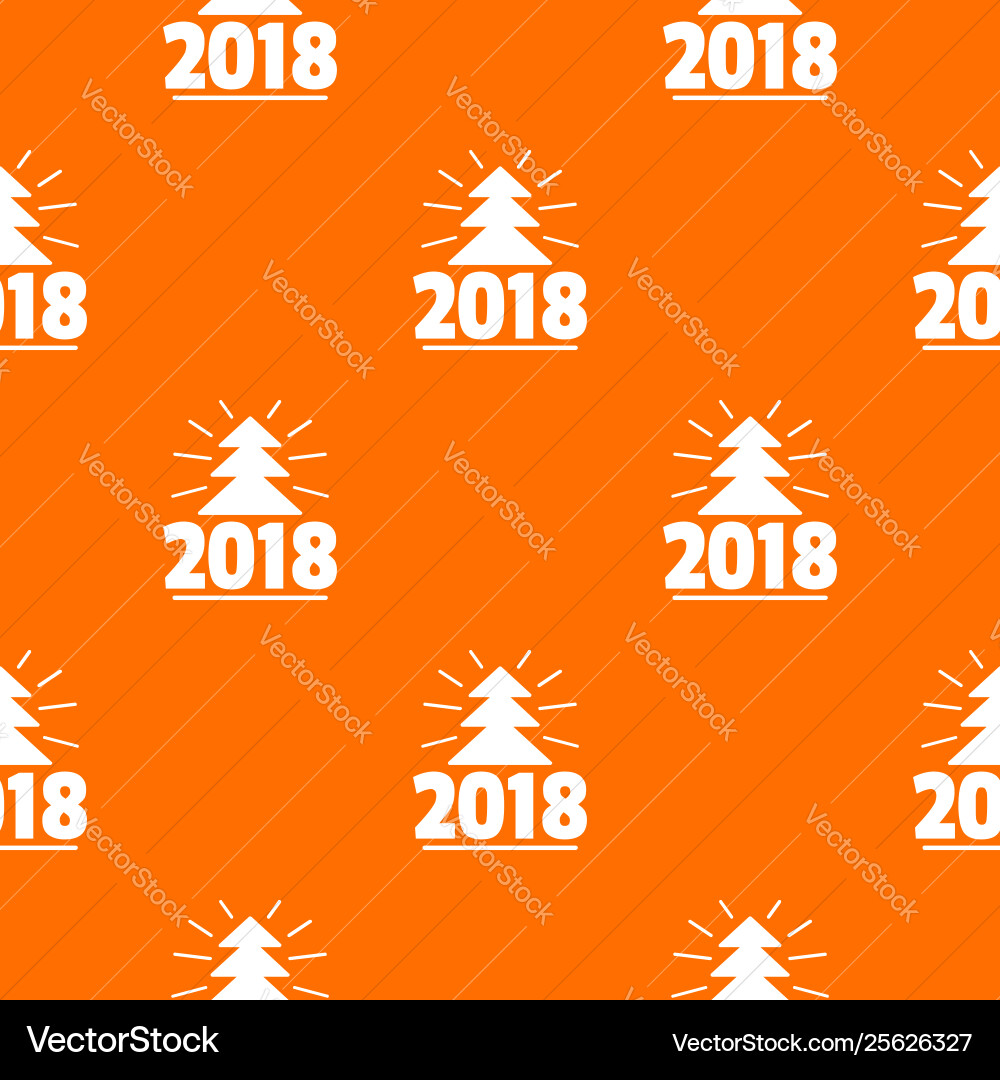 Minimal christmas tree pattern orange Vector Image