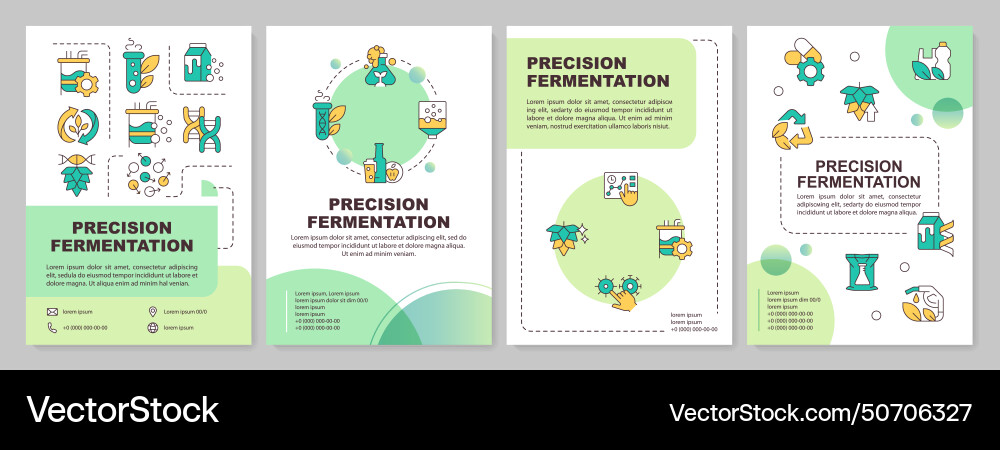 Precision fermentation green circle brochure vector image