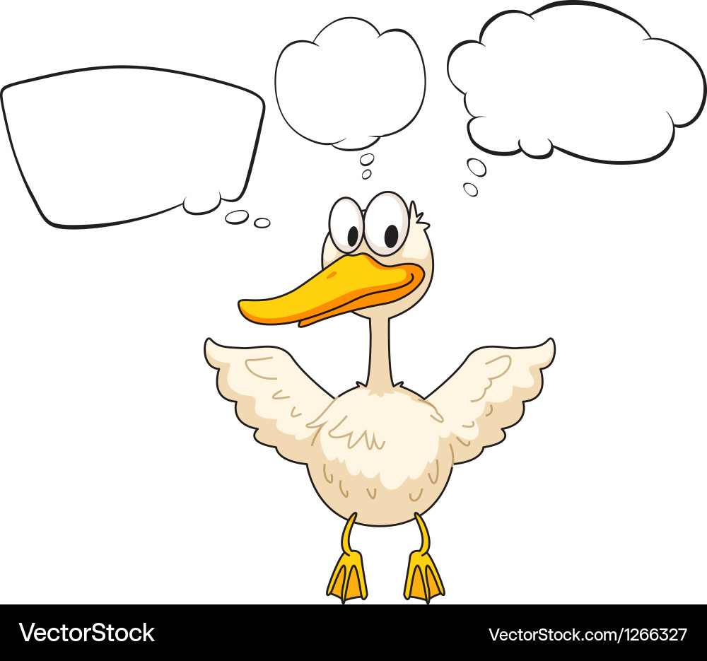 White duck with empty thoughts Vector Image