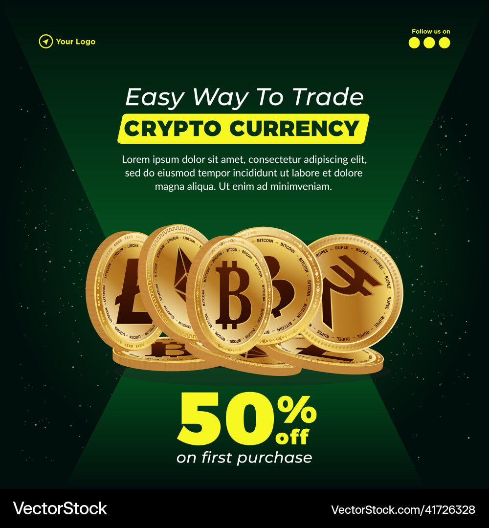 Banner design of crypto currency – Royalty-Free Vector | VectorStock