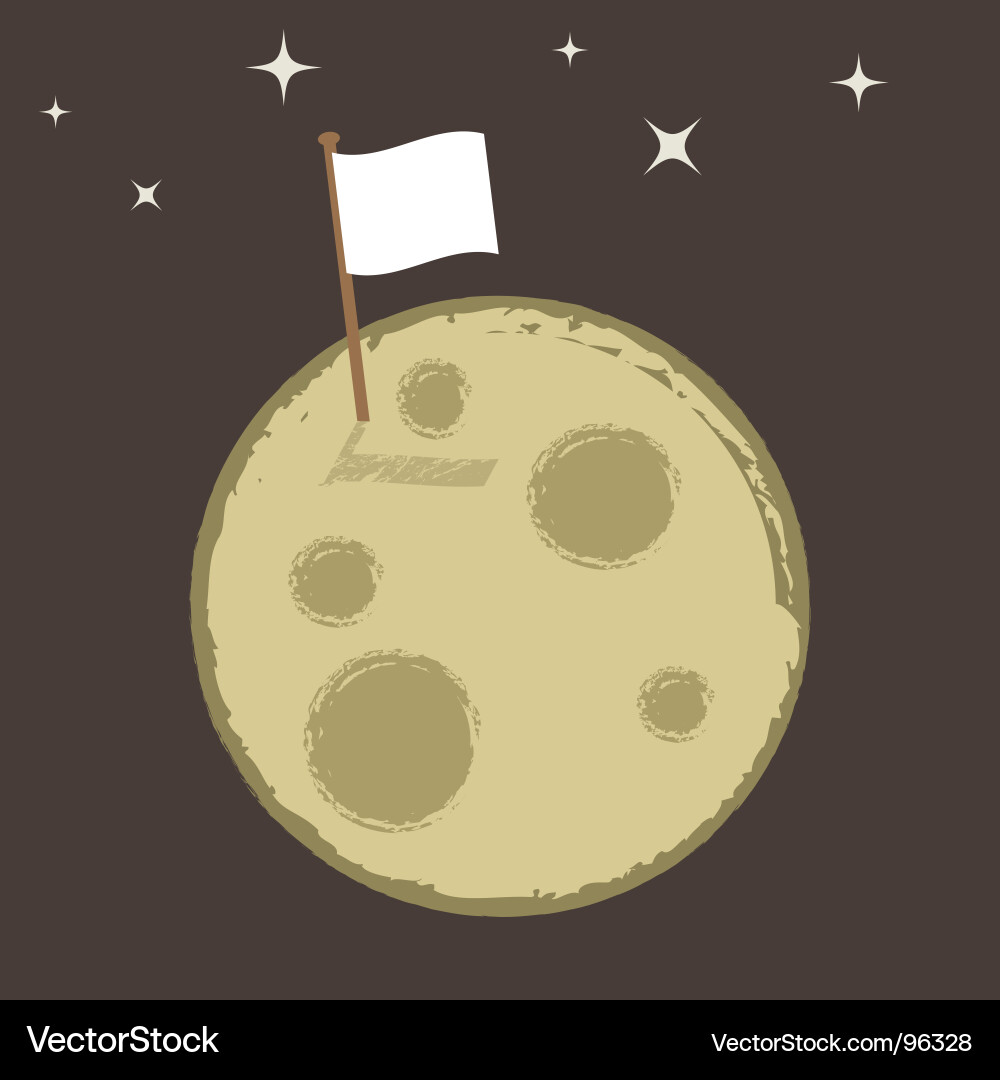 Cartoon Moon with Crater Vector Image