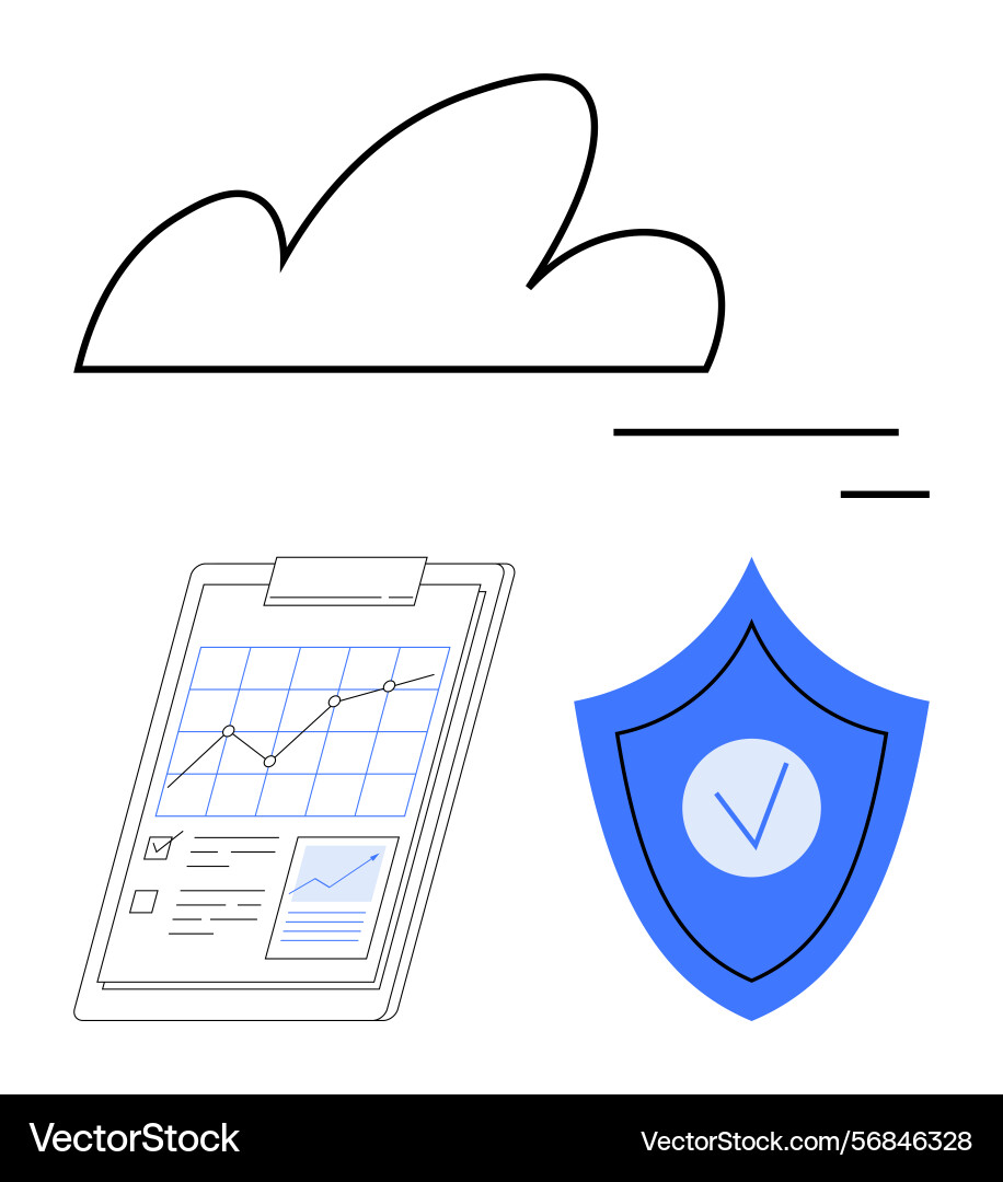 Cloud storage with data analytics and security Cloud storage with data analytics and security vector image