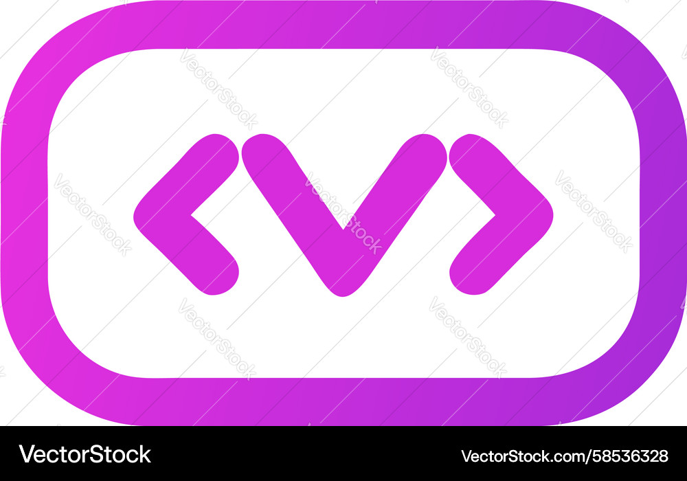 Coding Brackets Icon - Software Development Vector Image