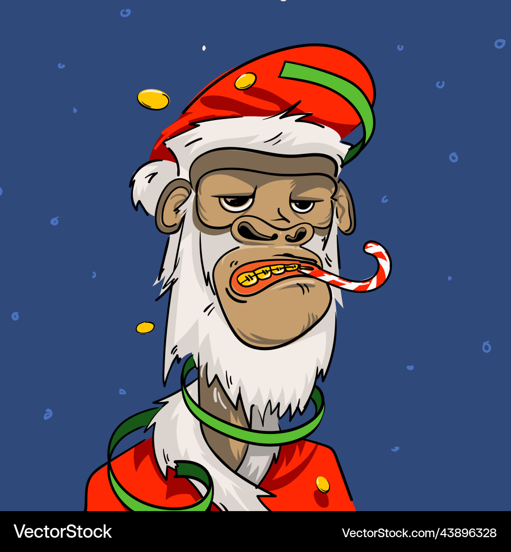 Crypto Santa Ape NFT – Royalty-Free Vector | VectorStock