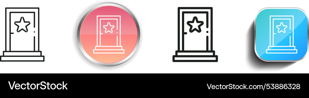 Fame icon thin linear regular and button style Fame icon thin linear regular and button style vector image