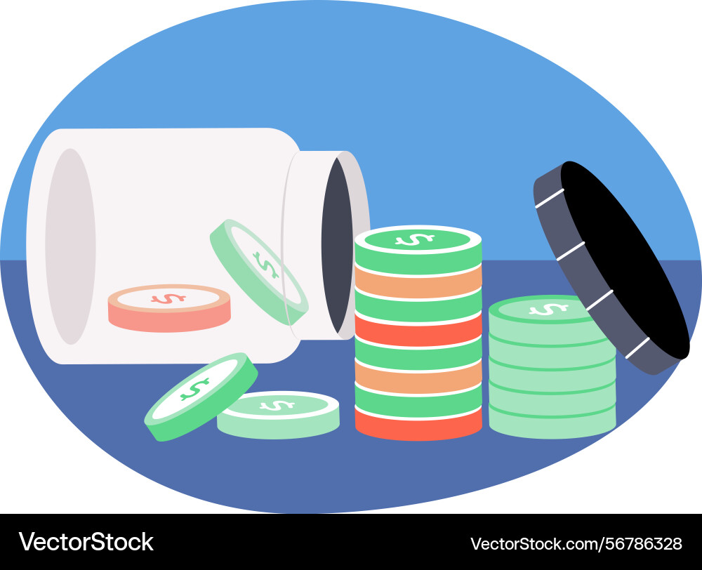 Flat style showing eroding savings Vector Image