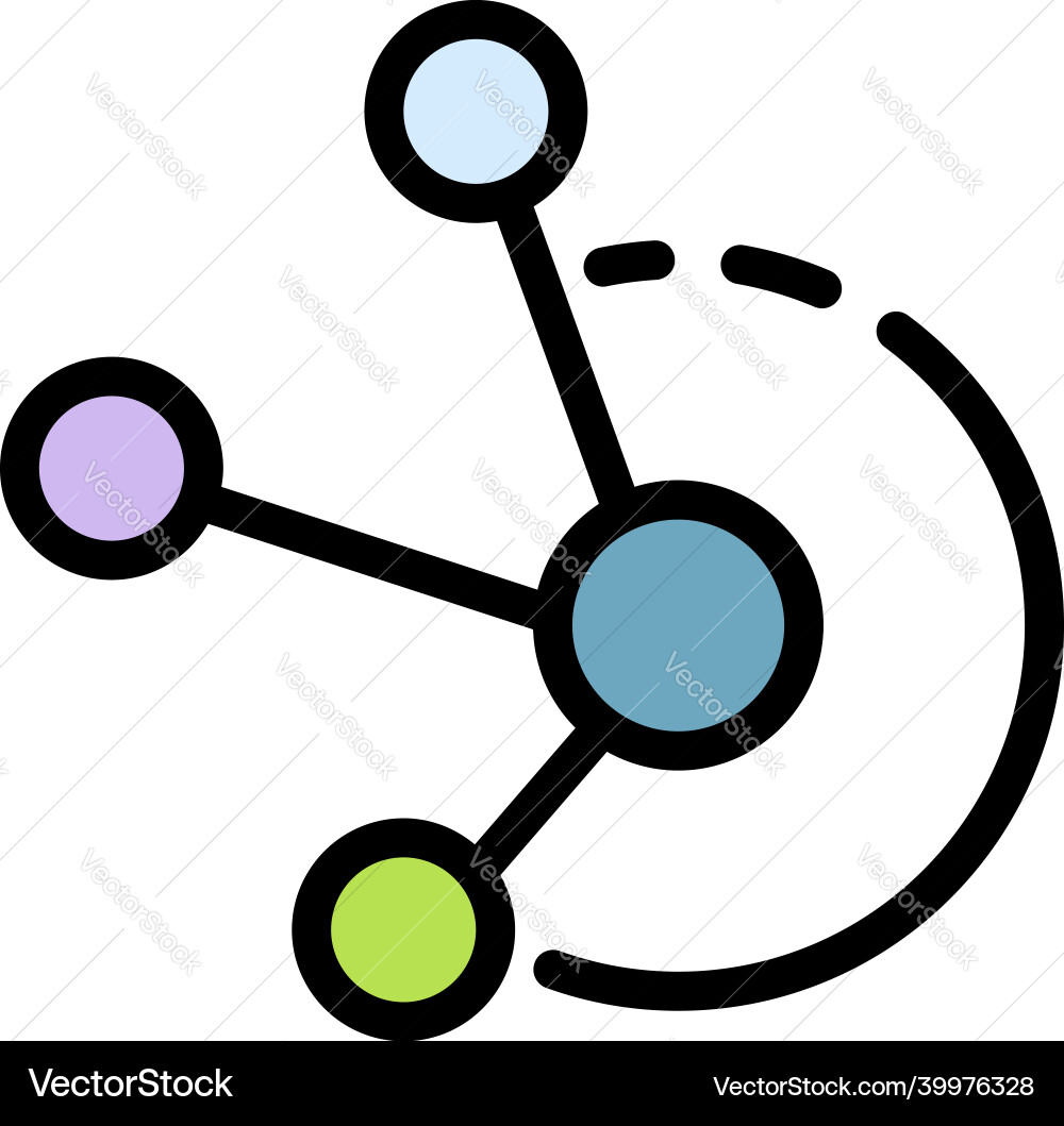 Pie chart scheme icon color outline Pie chart scheme icon color outline vector image