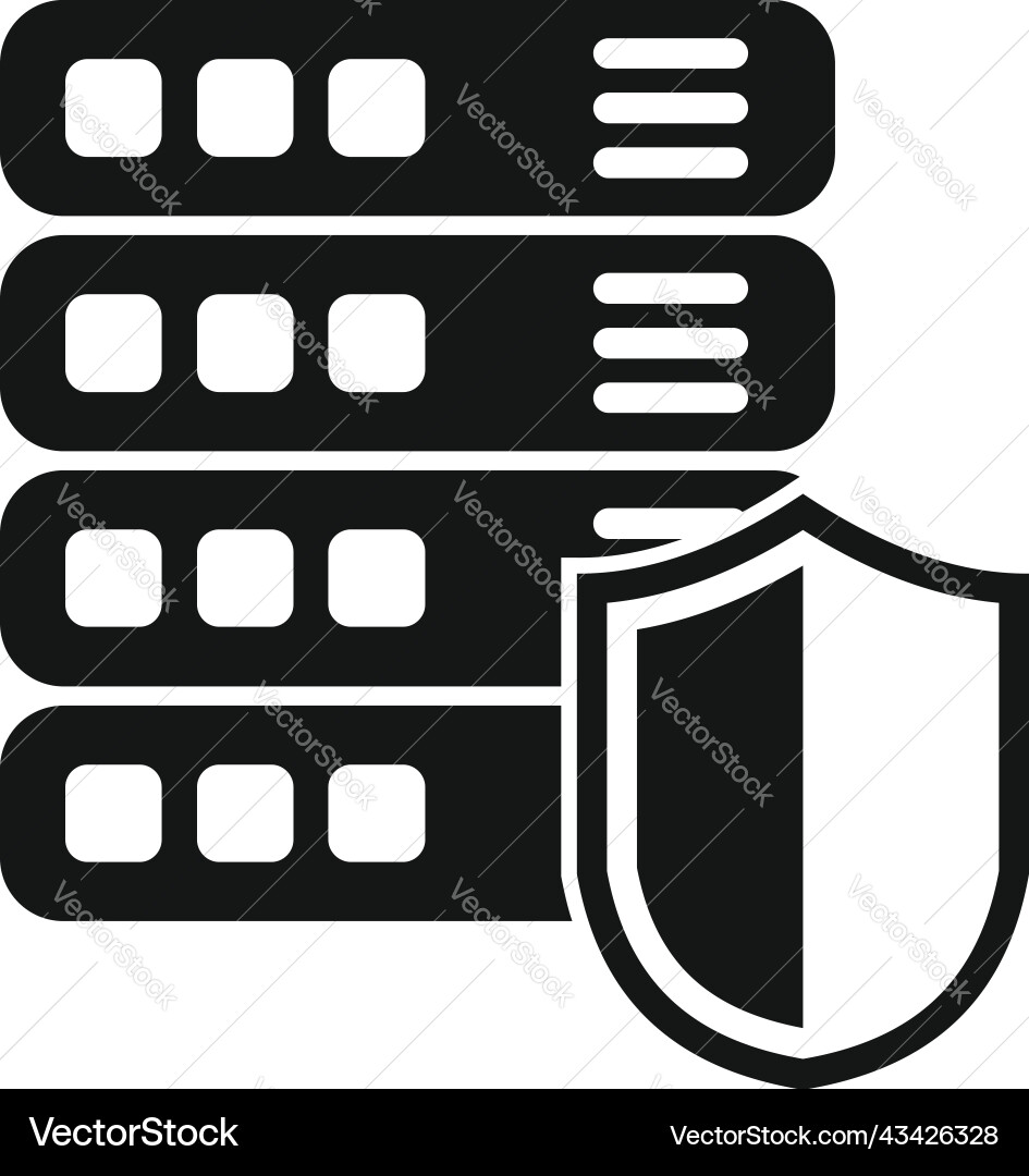 Secured server icon simple platform system Secured server icon simple platform system vector image
