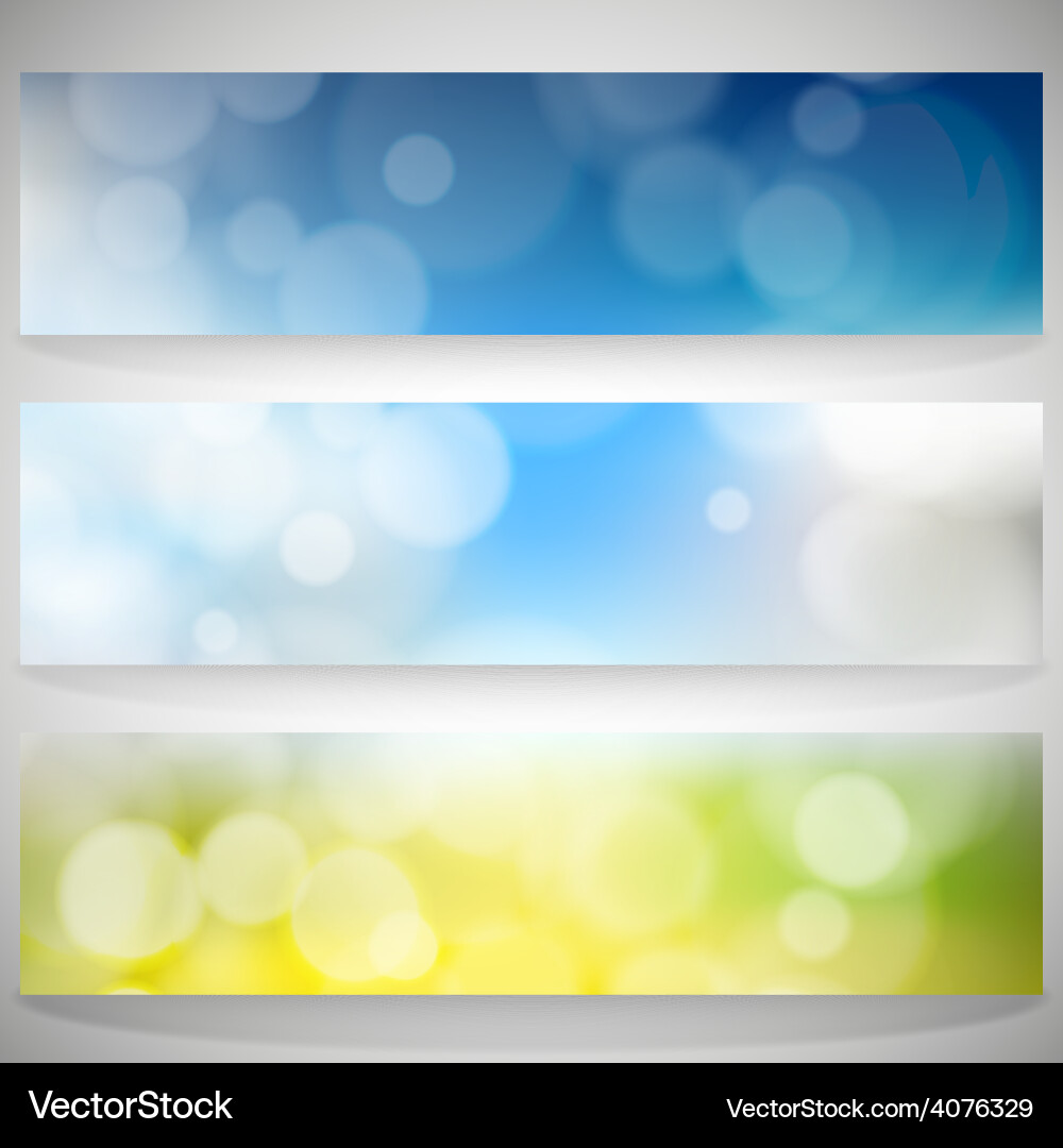 Blurry backgrounds set with bokeh effect abstract vector image
