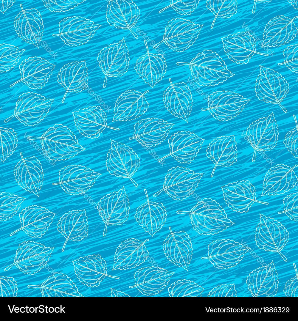 Elegant pattern with leafs drawn in thin lines Vector Image