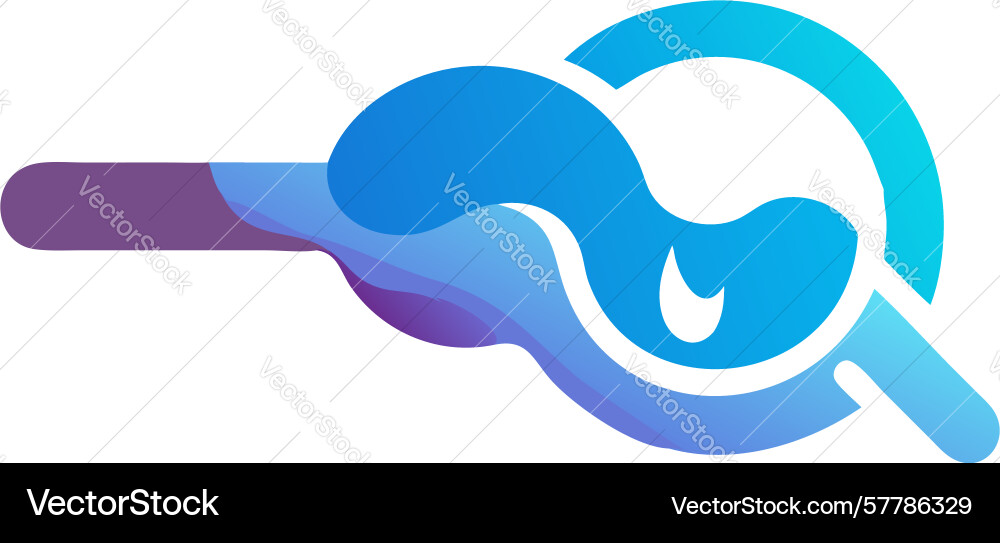 Fluid-Daten-Suchsymbol mit abstraktem Flussdesign vektorbild