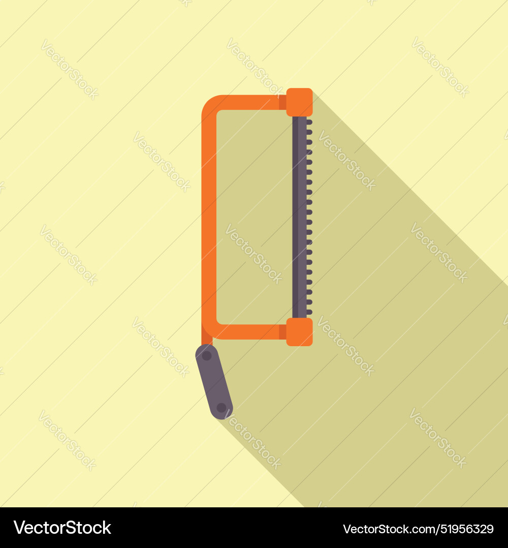 Hacksaw with long shadow for diy projects Hacksaw with long shadow for diy projects Vector Image