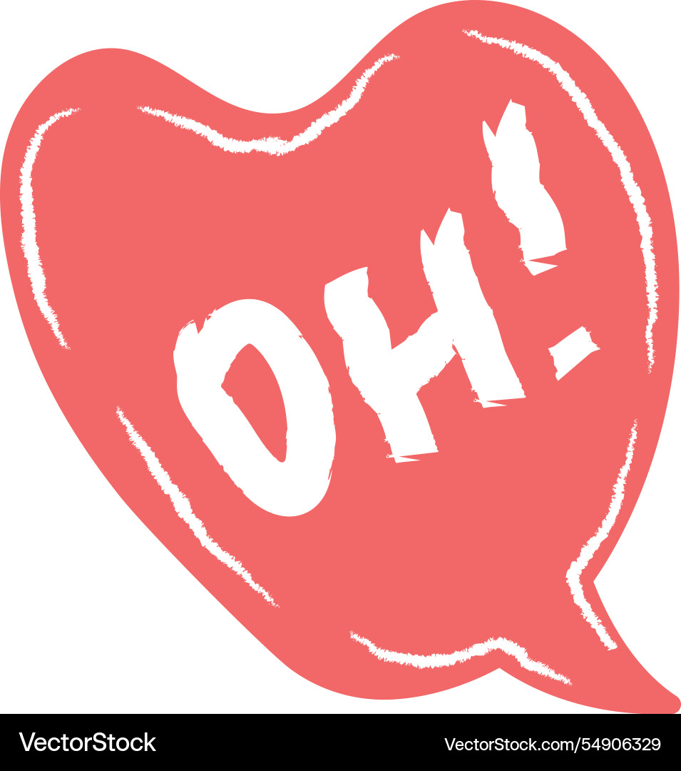Hand drawn speech bubble with oh lettering Vector Image