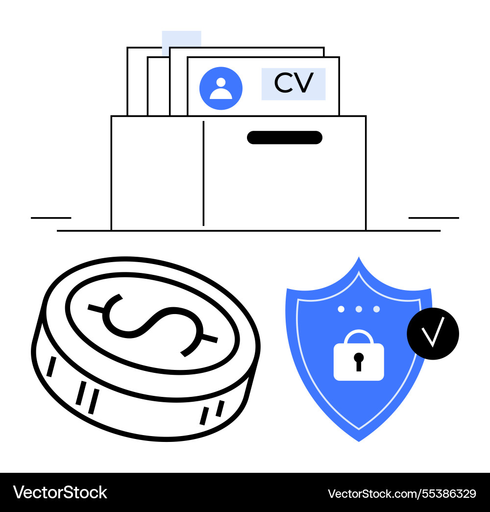 Job applications with secure data protection Job applications with secure data protection vector image