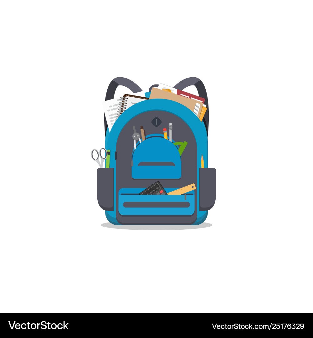 Schulrucksack Schulrucksack vektorbild