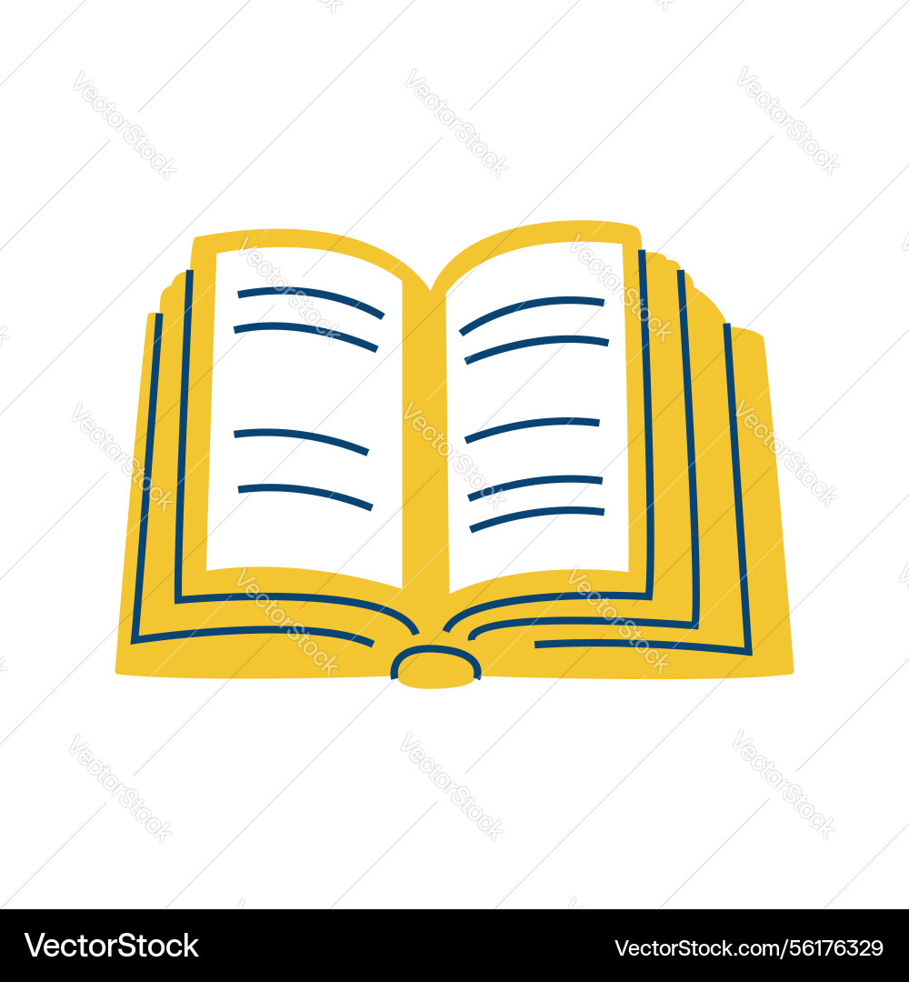 Simple of an open yellow book perfect for library Vector Image