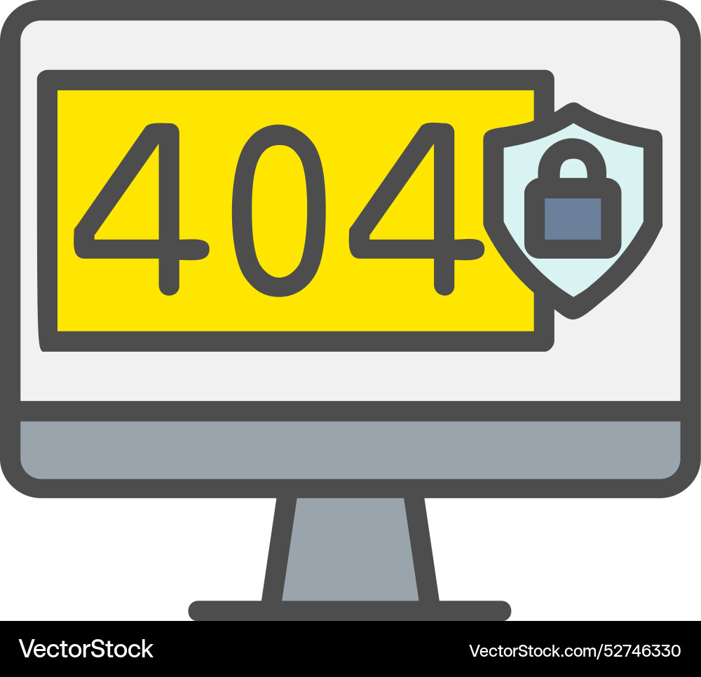 404 error line filled icon design Vector Image
