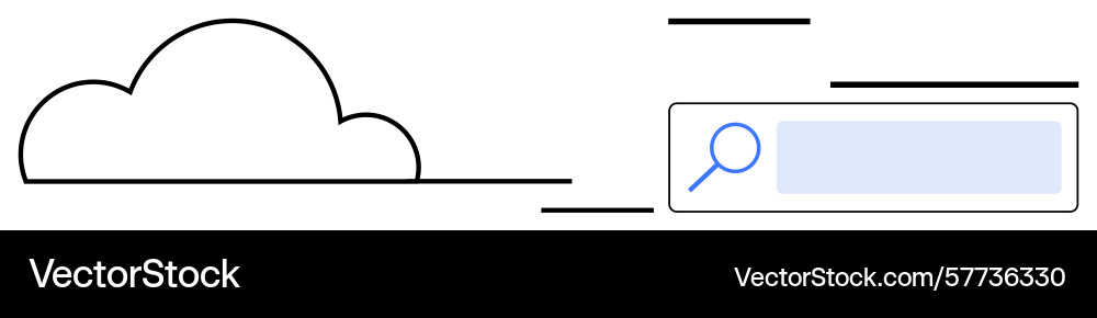 Cloud and search bar representing online data Cloud and search bar representing online data vector image