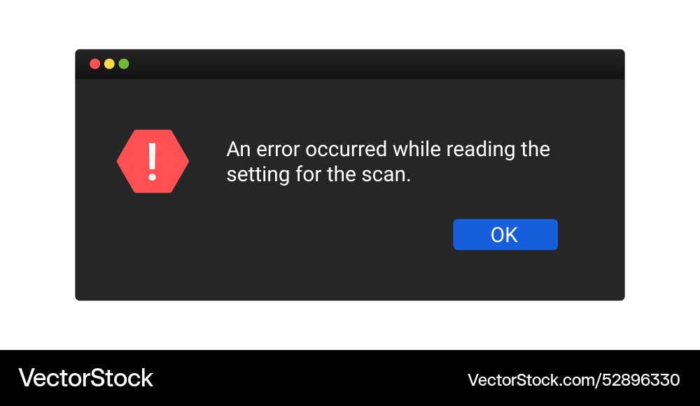 Error message on computer screen modern warning vector image
