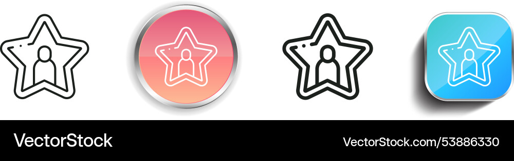 Fame icon thin linear regular and button style Fame icon thin linear regular and button style vector image