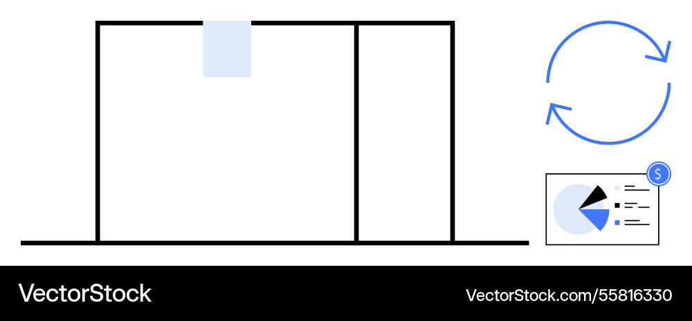 Finance and operations workflow with data Finance and operations workflow with data vector image