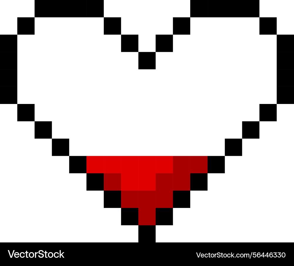 Game progress bar heart symbol with little part Game progress bar heart symbol with little part vector image