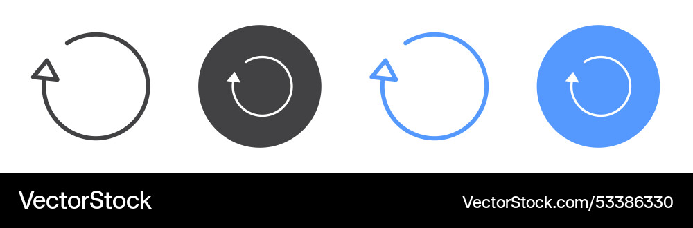 Reload button icon flat line symbol set Vector Image