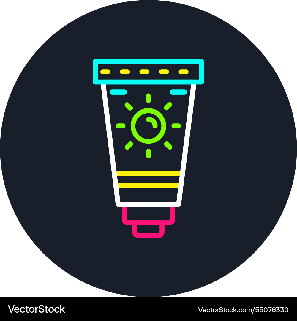 Sunscreen line multi color icon Vector Image