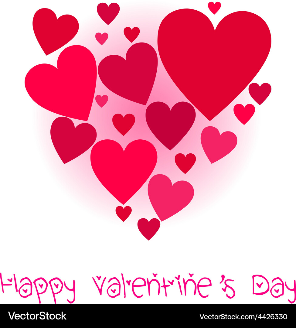 White background with a heart and text Vector Image